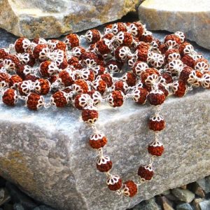 5 Mukhi Silver Rudraksha Mala